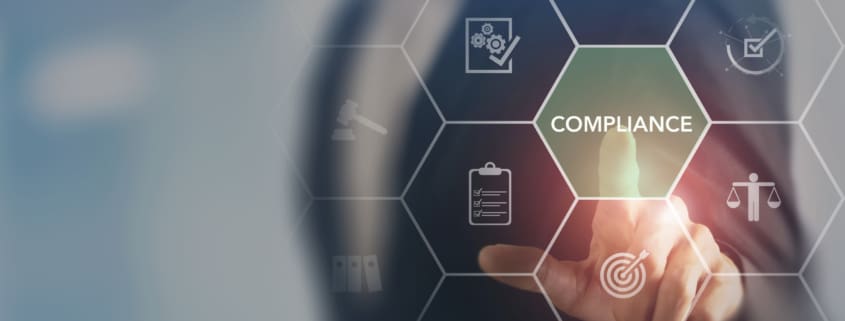 Compliance and regulation concept. Enforcement of laws, regulations, and standards, requirements, internal policies and procedures. Minimize legal and financial risks, protect corporate reputation.