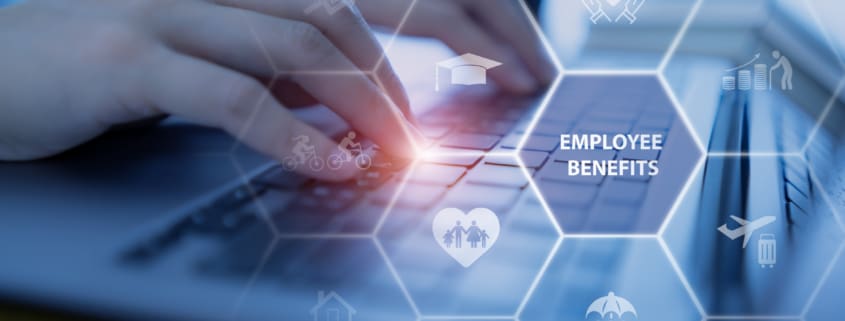 Employee benifits concept. Indirect and non-cash compensation paid to employees offered to attract and retain employees. Fringe benefits for employee engagement. Insurance, paid vacation, office perks